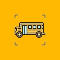 school- bus vector concept gekleurde icoon - kant visie