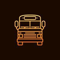 retro school- bus vector concept geel schets icoon