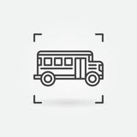 school- bus lineair vector concept icoon of teken