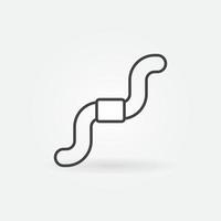 regenworm schets vector concept icoon - worm dun lijn teken