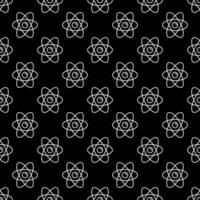 chemie atoom vector donker lijn naadloos achtergrond - fysica patroon