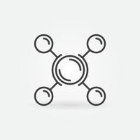 molecuul met cirkels vector chemie concept schets minimaal icoon