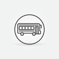 school- bus binnen cirkel vector concept lijn icoon. kant visie