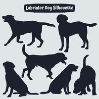 verzameling van dieren labrador hond in verschillende posities vector