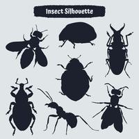 vlak insect silhouetten verzameling vector