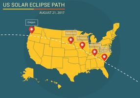 Ons zonsverduistering pad kaart vector