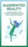 metaverse digitaal cyber technologie concept. vrouw in vr koptelefoon bril en vr pak. uitgebreid realiteit wereld simulatie. Super goed voor poster, omslag, folder, uitnodiging, reclame, promo, afdrukken, verhalen vector