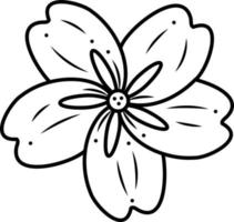 sakura bloem2. tekening tekenfilm vector illustratie.