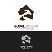 huis reparatie logo ontwerp vector met klusjesman onderhoud sjabloon