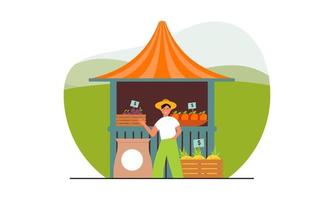 boeren markt concept illustratie vector