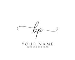 eerste bp schoonheid monogram en elegant logo ontwerp, handschrift logo van eerste handtekening, bruiloft, mode, bloemen en botanisch met creatief sjabloon. vector