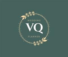 vq initialen brief bruiloft monogram logos verzameling, hand- getrokken modern minimalistisch en bloemen Sjablonen voor uitnodiging kaarten, opslaan de datum, elegant identiteit voor restaurant, boetiek, cafe in vector