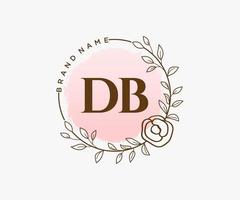 eerste db vrouwelijk logo. bruikbaar voor natuur, salon, spa, kunstmatig en schoonheid logo's. vlak vector logo ontwerp sjabloon element.