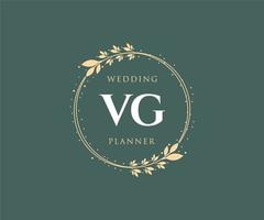 vg initialen brief bruiloft monogram logos verzameling, hand- getrokken modern minimalistisch en bloemen Sjablonen voor uitnodiging kaarten, opslaan de datum, elegant identiteit voor restaurant, boetiek, cafe in vector