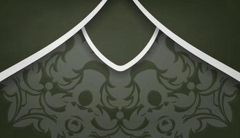 donker groen banier met abstract wit patroon voor ontwerp onder uw logo of tekst vector