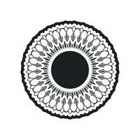 monochroom mandala, zwart en wit etnisch patroon, ronde Indisch ornament, wijnoogst afdrukken, voor meditatie, volwassen kleur boek. voorraad vector afbeelding, illustratie Aan wit achtergrond, geïsoleerd