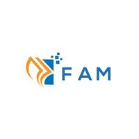 fam credit reparatie accounting logo ontwerp Aan wit achtergrond. fam creatief initialen groei diagram brief logo concept. fam bedrijf financiën logo ontwerp. vector