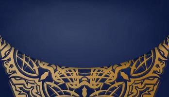 donker blauw banier met Indisch goud patroon en ruimte voor uw logo of tekst vector