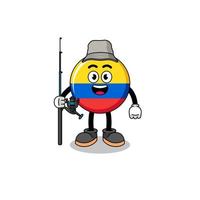 mascotte illustratie van Colombia vlag visser vector