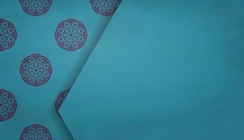 baner van turkoois kleur met abstract Purper patroon voor ontwerp onder uw tekst vector