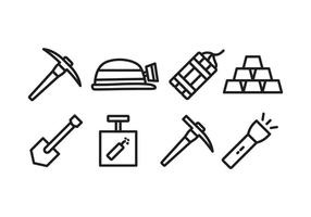 Mijnbouw pictogram set vector