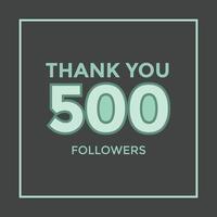 dank u 500 volgers felicitatie sjabloon spandoek. drie honderd volgers. viering 500 abonnees sjabloon voor sociaal media vector