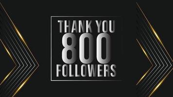 dank u 800 volgers felicitatie sjabloon spandoek. acht honderd volgers viering 800 abonnees sjabloon voor sociaal media vector