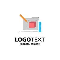 tekening kunst schetsen lijn potlood bedrijf logo sjabloon vlak kleur vector