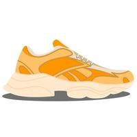 vector van modieus sportschoenen met groot onhandig zolen. kant visie van modern en modieus sport schoenen. kleurrijk illustratie van elegant schoenen geïsoleerd Aan wit achtergrond.