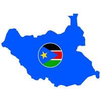 zuiden Soedan kaart met vlag Aan wit achtergrond. vector illustratie