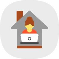 Dames werken Bij huis vector icoon ontwerp