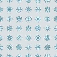 naadloos achtergrond van hand- getrokken sneeuwvlokken. donker blauw sneeuwvlokken Aan blauw achtergrond. Kerstmis en nieuw jaar decoratie elementen. vector illustratie.
