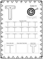 alfabet brief traceren kleur bladzijde vector