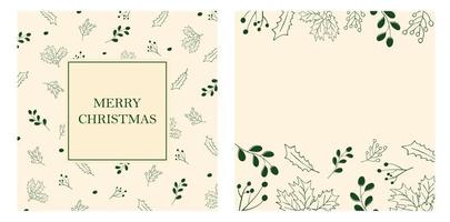 vrolijk kerstmis. Kerstmis ansichtkaart Sjablonen voor zakelijk. met blad decoratie. vector illustratie. voor afdrukken.