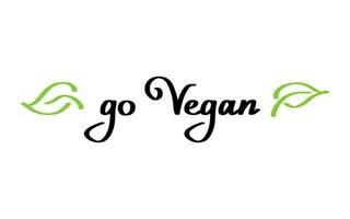 veganistisch hand getekend tekst groen vector belettering illustratie.
