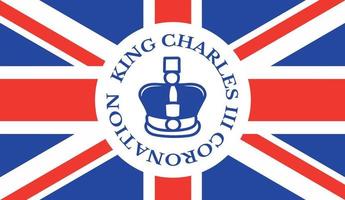 poster voor koning Charles iii kroning met Brits vlag vector illustratie.