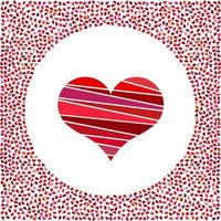 rood hart en weinig harten in de omgeving van. valentijnsdag dag achtergrond met veel harten Aan een wit achtergrond. symbool van liefde element voor bruiloft sjabloon. vector