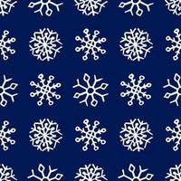 naadloos achtergrond van hand- getrokken sneeuwvlokken. wit sneeuwvlokken Aan blauw achtergrond. Kerstmis en nieuw jaar decoratie elementen. vector illustratie.