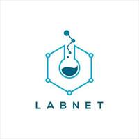 laboratorium logo modern lijn kunst technologie vector