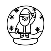 glas sneeuw wereldbol Kerstmis decoratief ontwerp. schattig tekenfilm de kerstman claus. vector