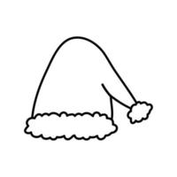 tekening van de kerstman claus hoed. rood de kerstman claus hoed. vector
