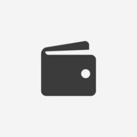 portemonnee, tas, geld, contant geld icoon vector symbool teken