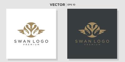 zwaan logo, gans of eend icoon ontwerp vector sjabloon