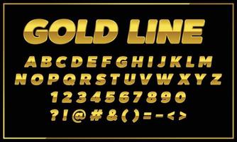 3d goud alfabet brieven, nummers. 3d lettertype. abc een naar z gouden alfabetten brieven gouden fonts vector