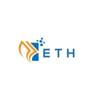 eth credit reparatie accounting logo ontwerp Aan wit achtergrond. eth creatief initialen groei diagram brief logo concept. eth bedrijf financiën logo ontwerp. vector