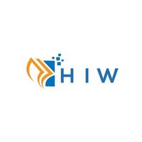 hiw credit reparatie accounting logo ontwerp Aan wit achtergrond. hiw creatief initialen groei diagram brief logo concept. hiw bedrijf financiën logo ontwerp. vector