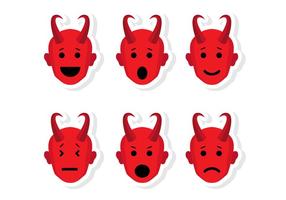 Lucifer Head Emoticon Vectors