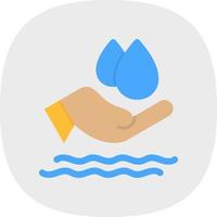 water besparen platte pictogram vector