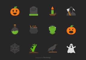 Halloween vector plat pictogram set