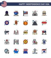 reeks van 25 Verenigde Staten van Amerika dag pictogrammen Amerikaans symbolen onafhankelijkheid dag tekens voor eten wit staten mijlpaal gebouw bewerkbare Verenigde Staten van Amerika dag vector ontwerp elementen
